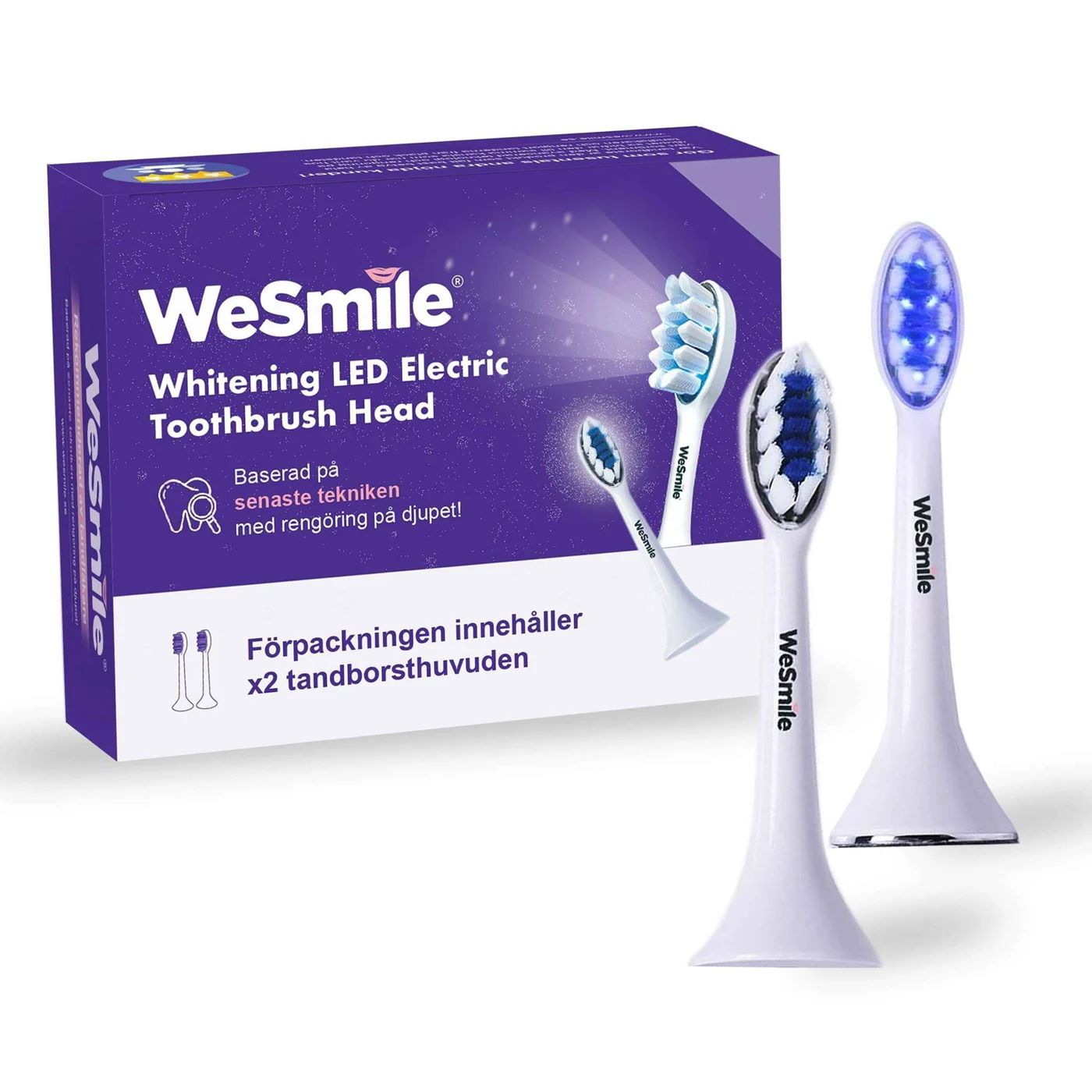 WeSmile whitening-borsthuvuden, två i förpackningen